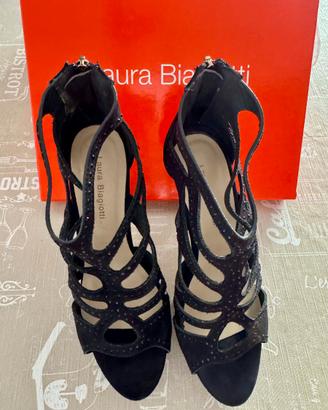 Sandali con Tacco Laura Biagiotti Neri con Strass