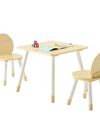 Set di Tavolo Sedie per Bambini Bordi Arrotondati