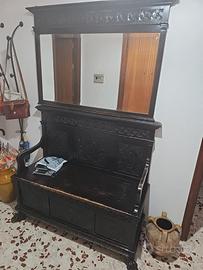 cassapanca neorinascimentale con specchio coor