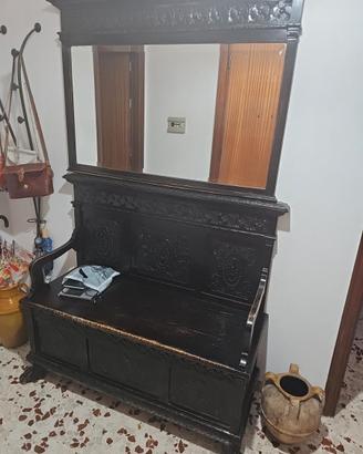 cassapanca neorinascimentale con specchio coor