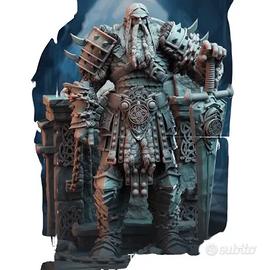 Miniatura re dei giganti in resina 10k, H. 7 cm