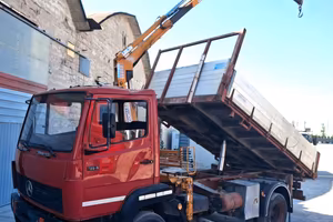 MERCEDES 814 RIBALTABILE TRILATERALE CON GRU EFFER