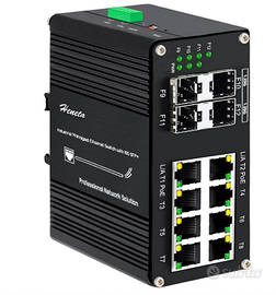 Switch Ethernet Industriale Gigabit PoE+ 12 Porte