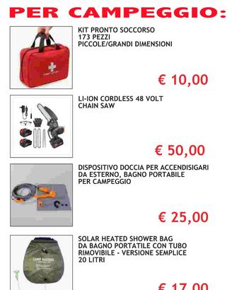 SET COMPLETO PER CAMPEGGIO