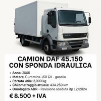 Camion DAF 45.150 con sponda idraulica