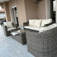 Salotto da giardino Calvi Tortora/Ecrù - 5 posti