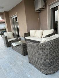 Salotto da giardino Calvi Tortora/Ecrù - 5 posti