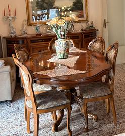 Tavolo e sedie stile barocco