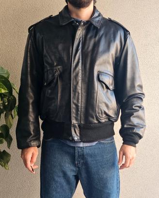 Giacca vintage Schott in pelle, taglia 48