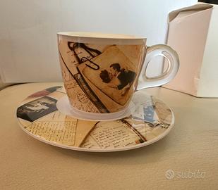 Tazzina caffè con piattino plexart omada