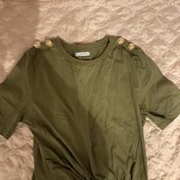 T-shirt donna color verde oliva