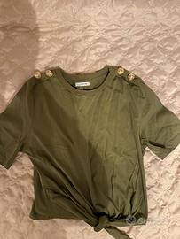 T-shirt donna color verde oliva