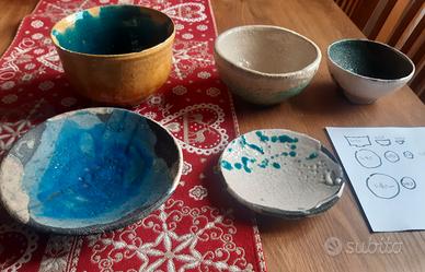 Ciotole e piattini raku
