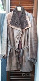 GIACCA PELLE TREQUARTI CON PELLICCIA