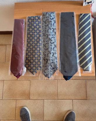 Set 5 Cravatte Eleganti Uomo Made in Italy (Nuove