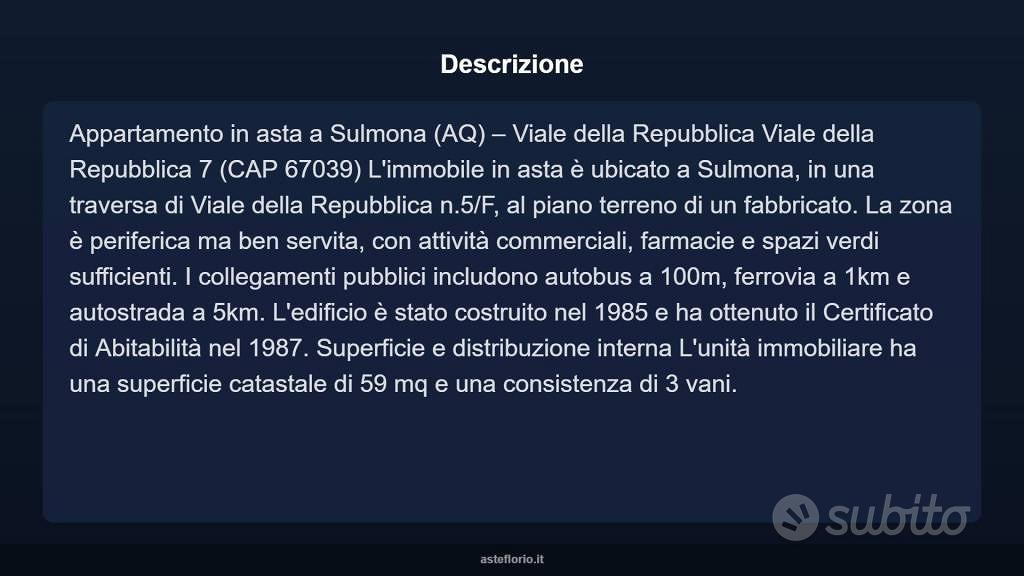 Appartamento – Sulmona, L'Aquila - Vista 3