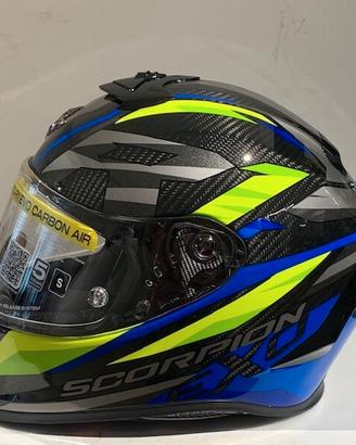 SCORPION EXO-R1 EVO CARBON AIR RUNNER Blu Giallo