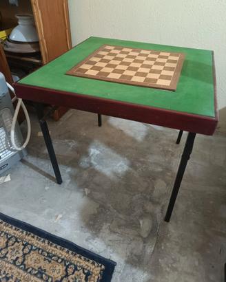 Tavolo da gioco scacchi dama in legno richiudibile