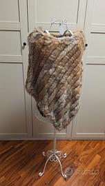 Poncho mantella STEFANEL vera pelliccia coniglio