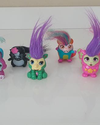 Lotto di 9 mini figure da collezione Trolls Mineez
