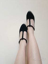 Mary Jane nere con tacco e plateau 