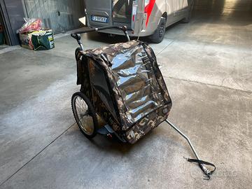 Carrello rimorchio biposto bicicletta
