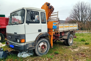 Autocarro fiat iveco 135-17 con gru effer