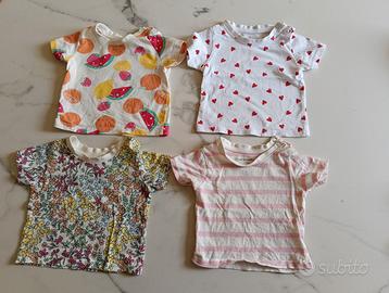 set di 9 t-shirt neonata taglia 3 mesi