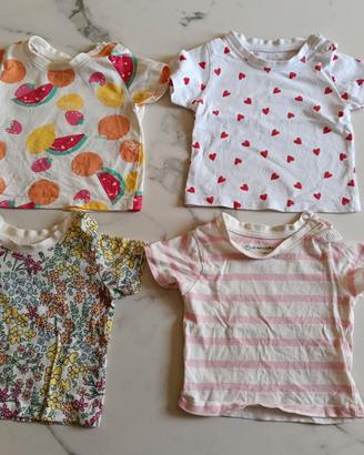 set di 9 t-shirt neonata taglia 3 mesi