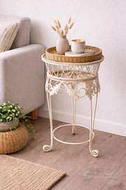 Portavaso ornamentale vintage, ferro lavorato con