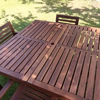 tavolo per esterni ikea 140 per 140 con sei sedie 