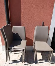 7 SEDIE ECOPELLE GRIGIO CASA