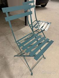 Coppia di sedie da esterno azzurre