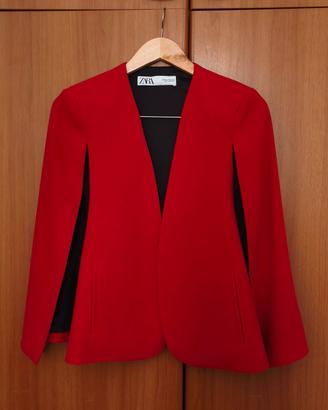 Elegante blazer/giacca a mantella  rosso Zara
