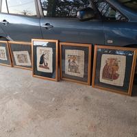 5 quadri papiro papiri egiziano dipinti a mano