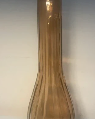 Vaso in vetro ambrato a soliflore con nervature