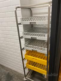 Carrello portacestelli per cucina ristorante