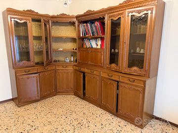 Mobile soggiorno angolare classico in legno