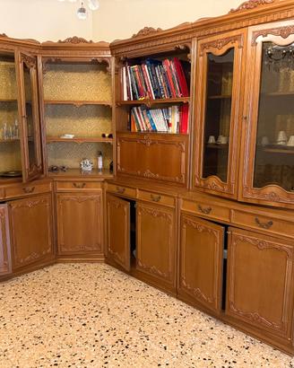 Mobile soggiorno angolare classico in legno