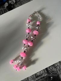 collana perline rosa
