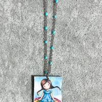 Collana artigianale con disegno Gorjuss