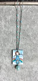 Collana artigianale con disegno Gorjuss