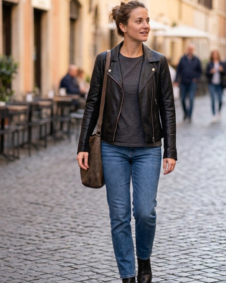 Chiodo in pelle donna KAOS