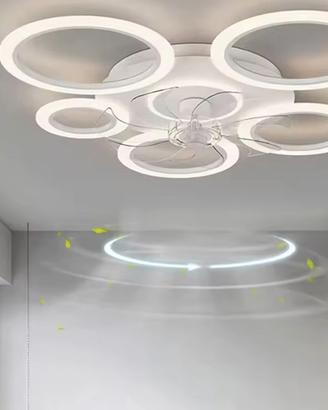Lampadario con 5 anelli dimmerabile telecomando