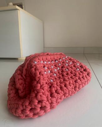 Borsa Clutch Grande Modello Pasticcino - Con Perle