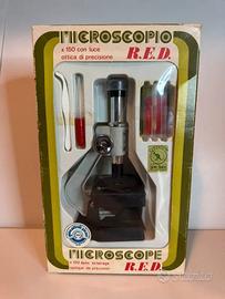 Microscopio giocattolo R.E.D. x 150 con luce