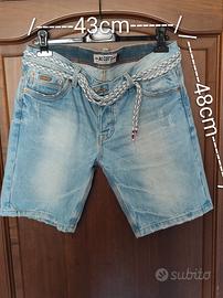 pantaloncini jeans corti denim chiaro uomo firmati