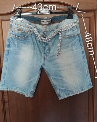 pantaloncini jeans corti denim chiaro uomo firmati