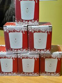 SET 6 PORTACANDELA NATALIZI FANTASIA CUORE NUOVI