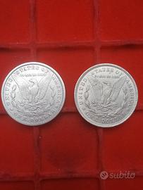 Stati Uniti Morgan Dollar Argento 1880 + Copia.